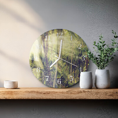 Round wall clock Palm trees