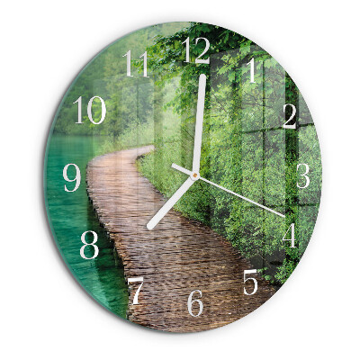 Round wall clock Wooden Walkway