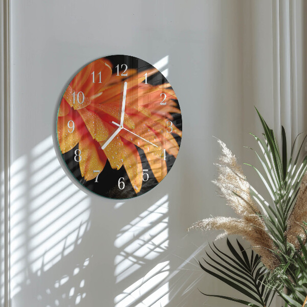 Round wall clock Gerbera