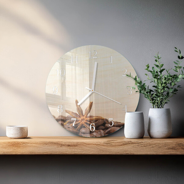 Round wall clock Coffee Beans