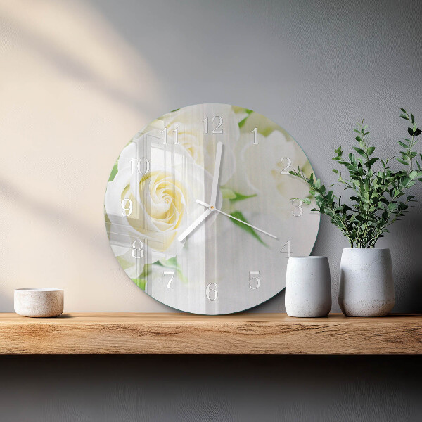 Round wall clock Roses