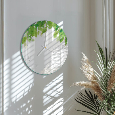 Round wall clock Leaves