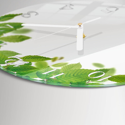 Round wall clock Leaves