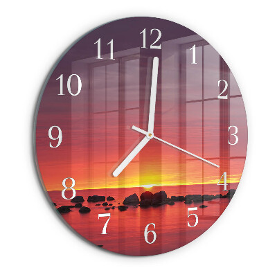 Round wall clock Sunset