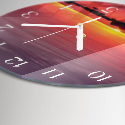 Round wall clock Sunset