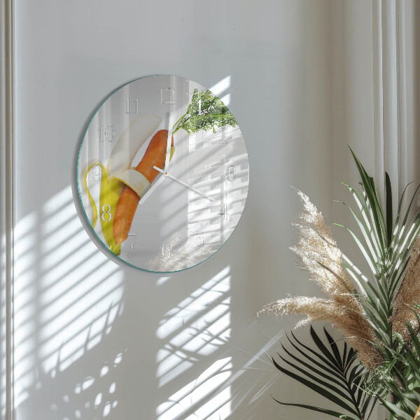 Round wall clock Carrots and Bananas