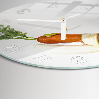 Round wall clock Carrots and Bananas