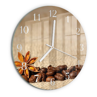 Round wall clock Coffee Beans