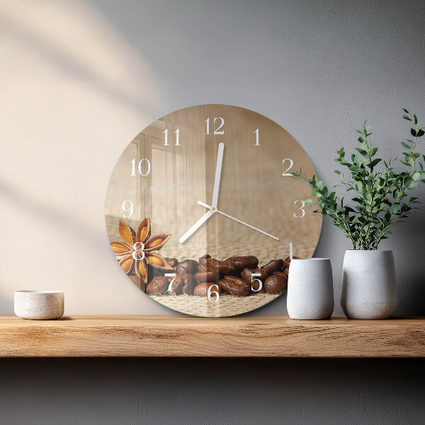 Round wall clock Coffee Beans