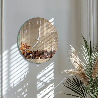 Round wall clock Coffee Beans