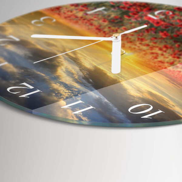 Round wall clock Poppy Field