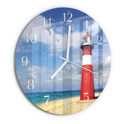 Round wall clock Lighthouse