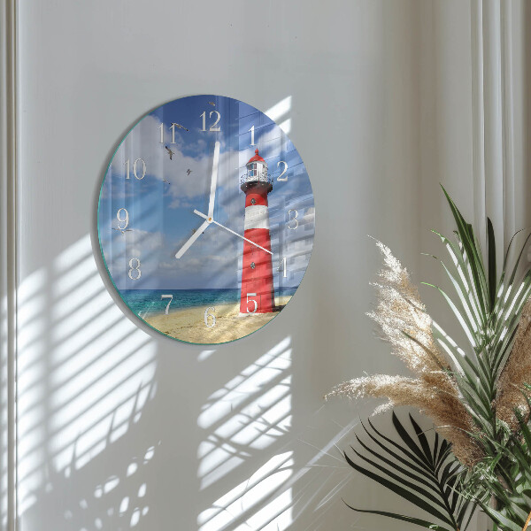 Round wall clock Lighthouse