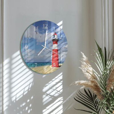 Round wall clock Lighthouse