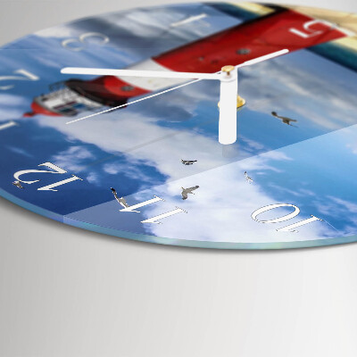 Round wall clock Lighthouse