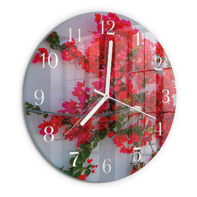 Round wall clock Flowers