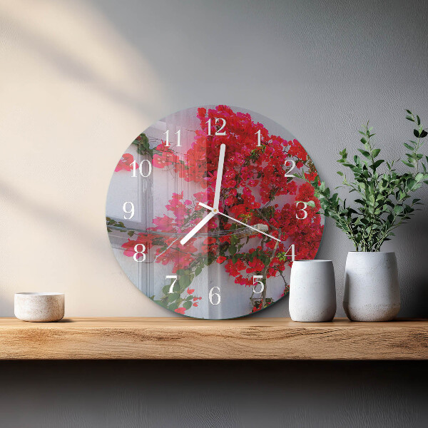 Round wall clock Flowers