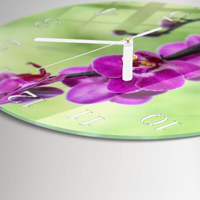 Round wall clock Orchid