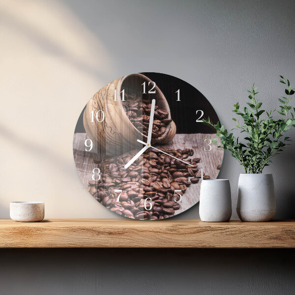 Round wall clock Coffee Beans
