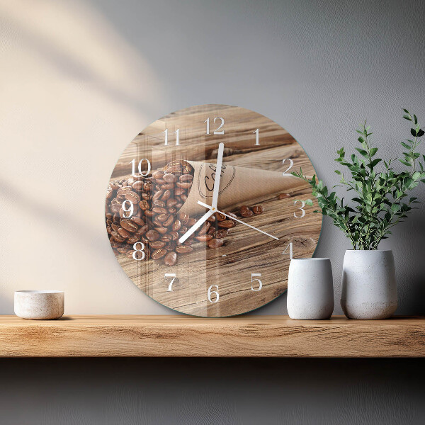 Round wall clock Coffee Beans