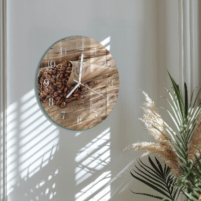 Round wall clock Coffee Beans