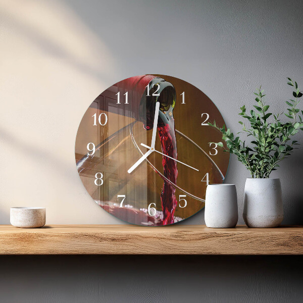 Round wall clock Wine