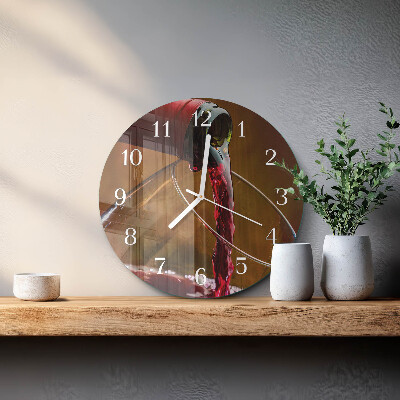 Round wall clock Wine