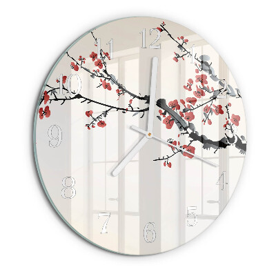 Round wall clock Flowers