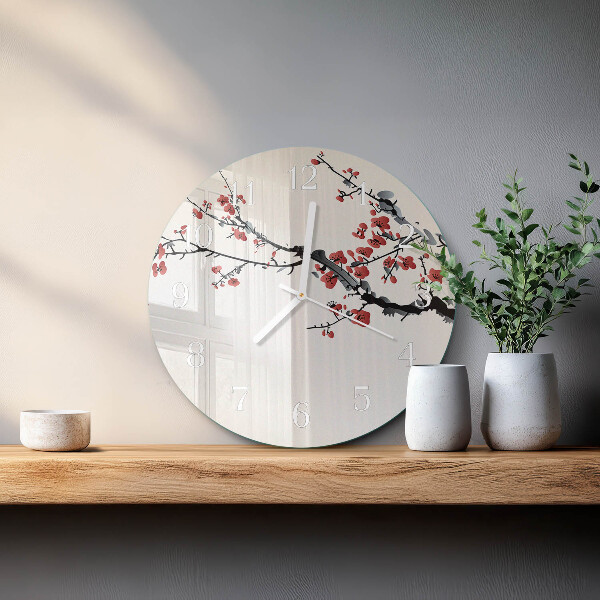 Round wall clock Flowers