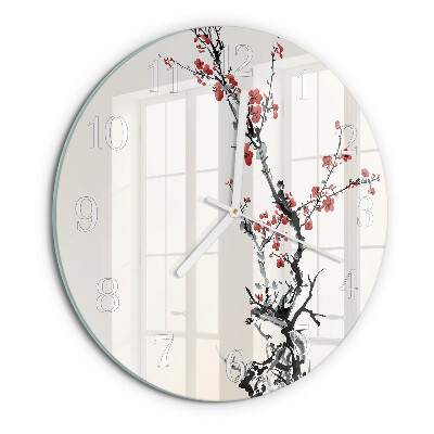 Round wall clock Flowers