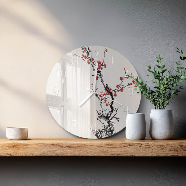 Round wall clock Flowers