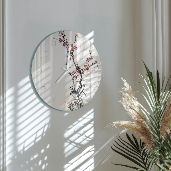 Round wall clock Flowers