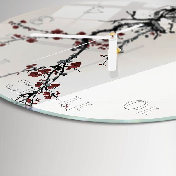 Round wall clock Flowers
