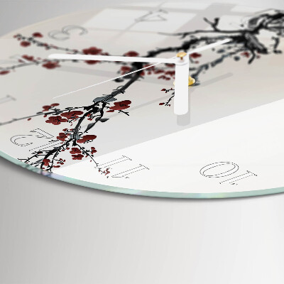Round wall clock Flowers