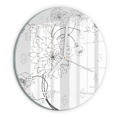 Round wall clock Flowers