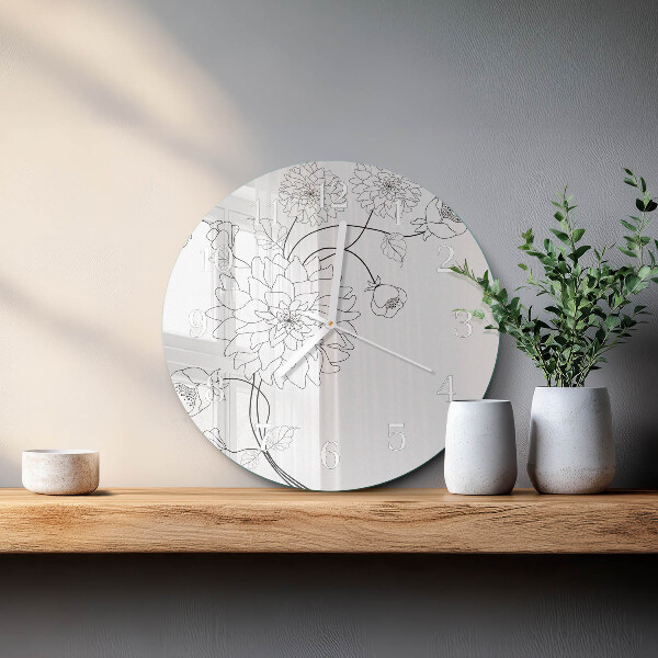Round wall clock Flowers