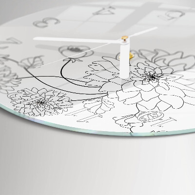 Round wall clock Flowers