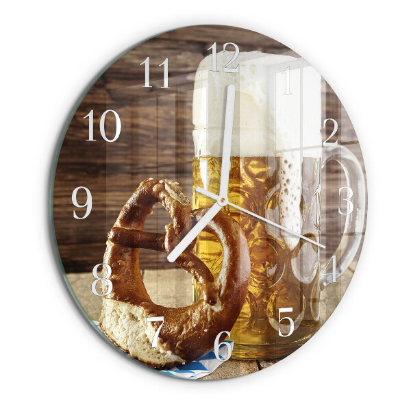 Round wall clock Beer Pretzel