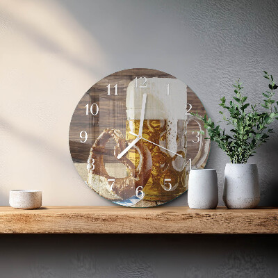 Round wall clock Beer Pretzel