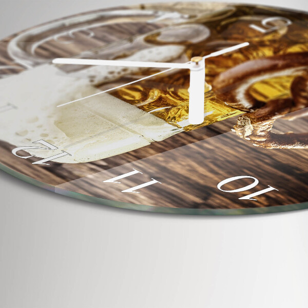 Round wall clock Beer Pretzel