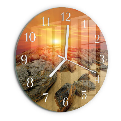 Round wall clock Sunset