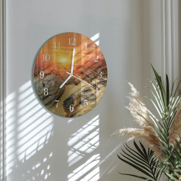 Round wall clock Sunset