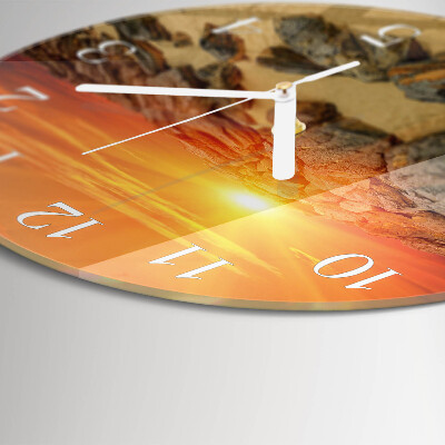Round wall clock Sunset