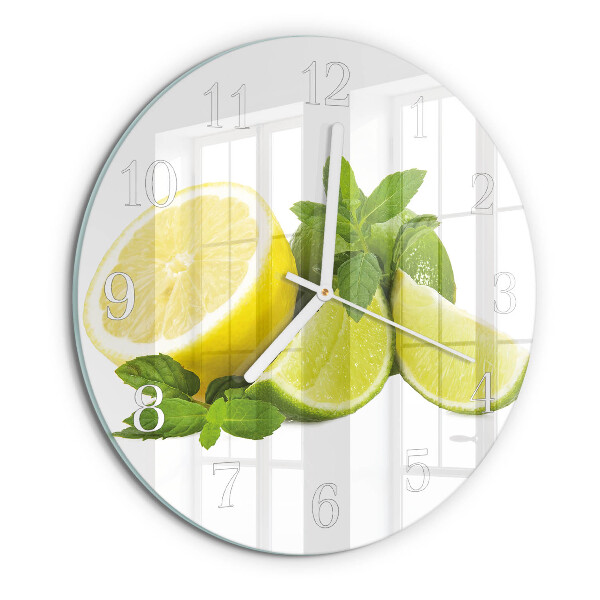 Round wall clock Lemon Mint