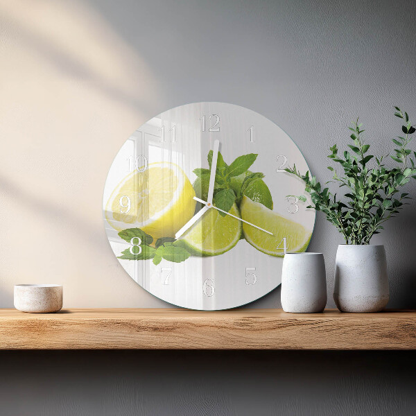 Round wall clock Lemon Mint