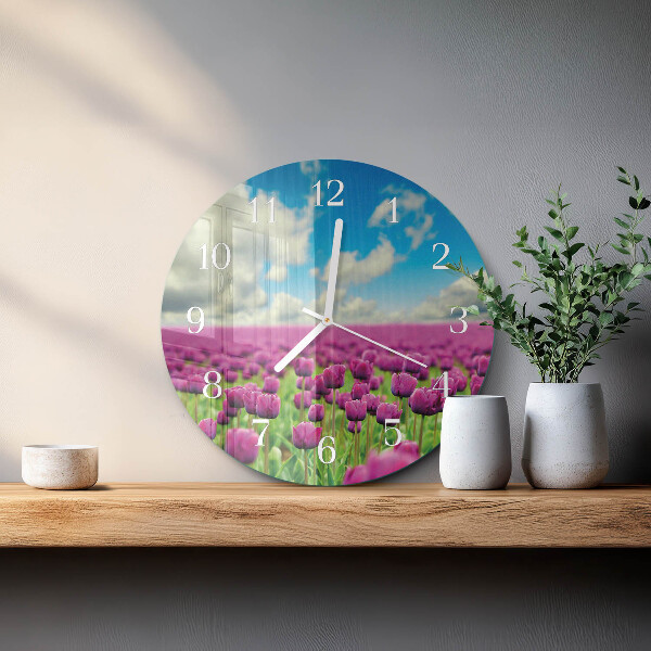 Round wall clock Tulips