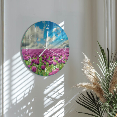 Round wall clock Tulips