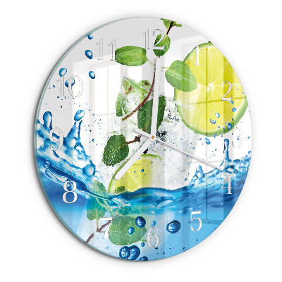 Round wall clock Lime and Mint
