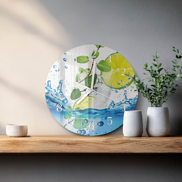 Round wall clock Lime and Mint