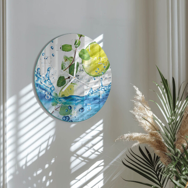 Round wall clock Lime and Mint
